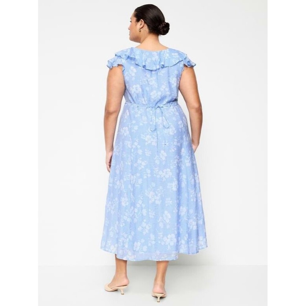 Old Navy Women's Ruffle-Sleeve Fit & Flare Midi Dress Size 3X - Picture 2 of 7
